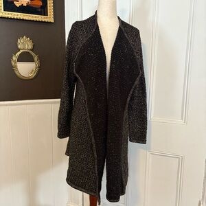 Rafaella Black and Silver Knit Cardigan, one size fits most, vintage, excellent